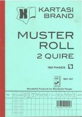 Muster Roll 2 Quire Kartasi Brand